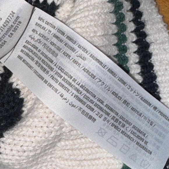 Abercrombie & Fitch Cropped Sweater Cardigan Button Up Striped Preppy Knit - Picture 4 of 7